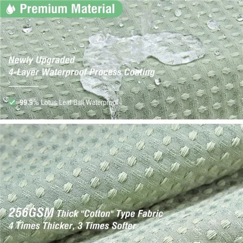 Sage Green Shower Curtain-Waffle Textured Heavy Duty Thick Fabric Shower Curtain